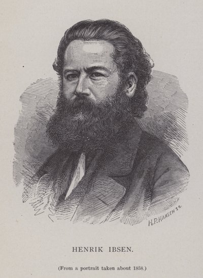 Henrik Ibsen, norjalainen näytelmäkirjailija, teatteriohjaaja ja runoilija. tekijältä Hans Peter Hansen