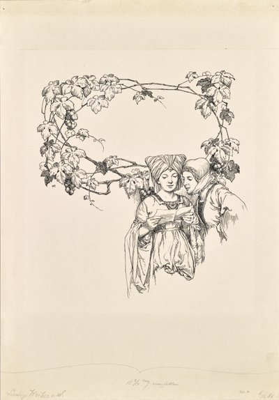 Kalenterisivu "The Merry Wives of Windsor" -lehdelle tekijältä Hans Printz