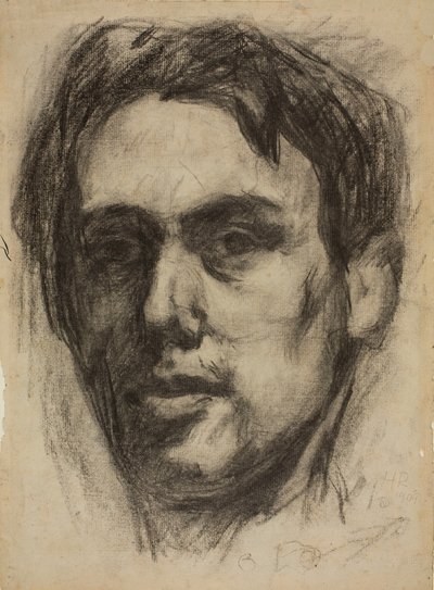 Omakuva recto, Sketch verso, 1909. tekijältä Hans Richter