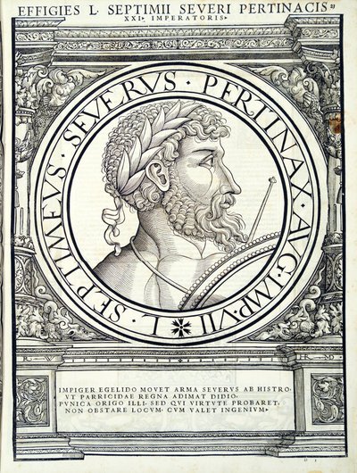 Septimus Severus, kuvitus teoksesta "Kaiken idän ja lännen Rooman keisarit" tekijältä Hans Rudolf Manuel Deutsch