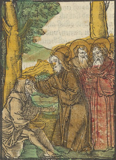Kristus parantaa sokeita, Das Plenariumista, 1517. tekijältä Hans Schäufelein the Elder