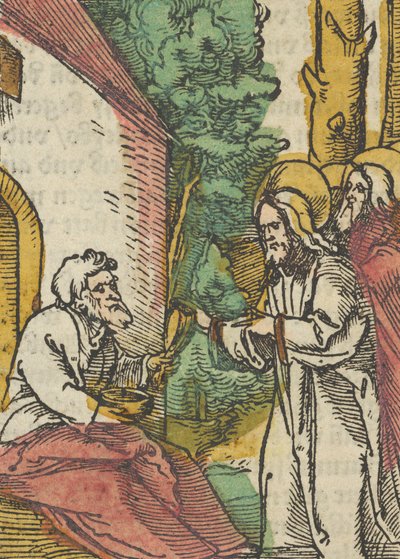 Kristus parantaa spitaalista, Das Plenariumista, 1517. tekijältä Hans Schäufelein the Elder