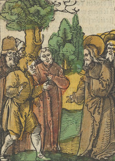 Kristus ja fariseukset, Das Plenarium, 1517. tekijältä Hans Schäufelein the Elder