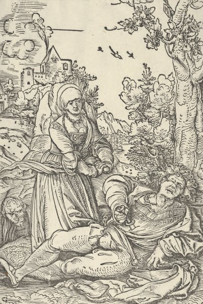 Pyramus ja Thisbe, n. 1509-10. tekijältä Hans Schäufelein the Elder