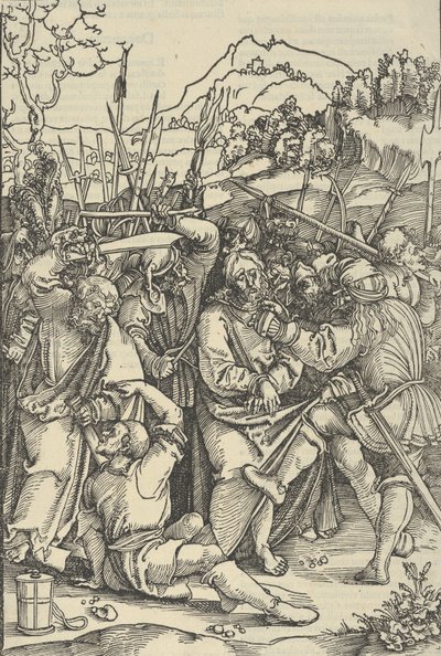 Kristuksen pidätys, Herramme Jeesuksen Kristuksen kärsimyksen peilistä, 1507. tekijältä Hans Schäufelein the Elder