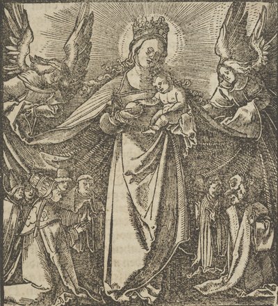 Armon Madonna, kirjasta Hymmelwagen auff dem, wer wol leben..., 1517. tekijältä Hans Schäufelein the Elder