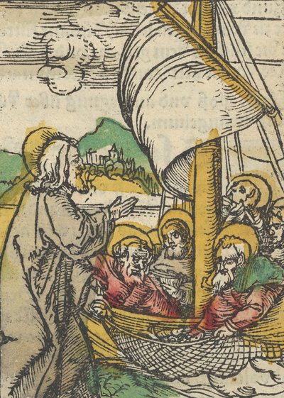 Pyhän Pietarin toinen kalaluonnos Das Plenariumista, 1517. tekijältä Hans Schäufelein the Elder