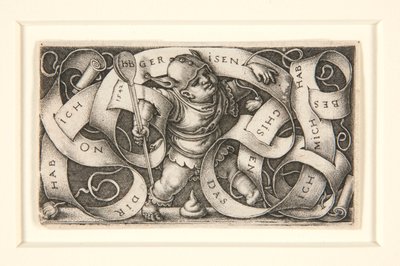 Pieni buffoon isoilla kirjaimilla (The little Buffoon) tekijältä Hans Sebald Beham