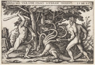 Hercules tappaa hydran tekijältä Hans Sebald Beham