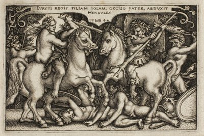 Hercules ja Iole, teoksesta The Labors of Hercules tekijältä Hans Sebald Beham