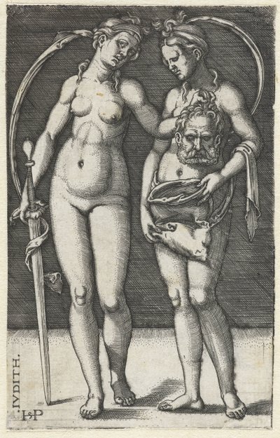 Judith Holofernesin pään ja palvelijan kanssa Judith (otsikko esineessä) tekijältä Hans Sebald Beham