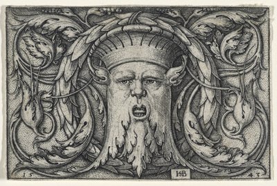 Mascaron, 1543 (kaiverrus paperille) tekijältä Hans Sebald Beham