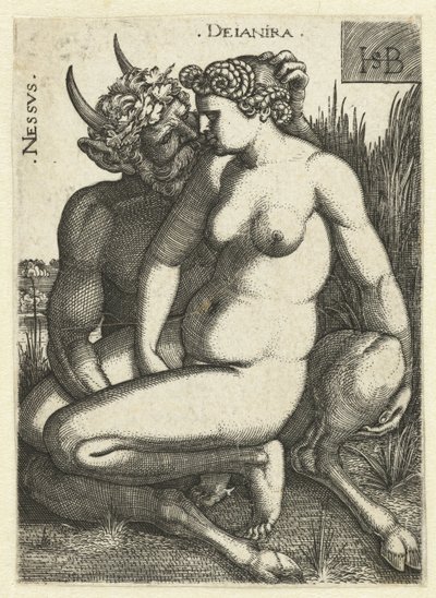 Nessus en Deïnira Nessvs Deianira (otsikko esineessä) tekijältä Hans Sebald Beham