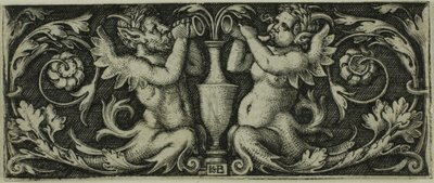 Ornamentti kahdella tritonilla, Four Vinjetteistä tekijältä Hans Sebald Beham