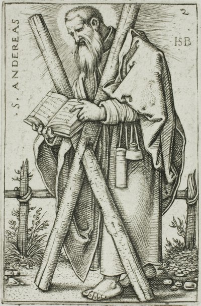 St. Andrew, levy 2 kirjasta Kahdestatoista apostolia tekijältä Hans Sebald Beham