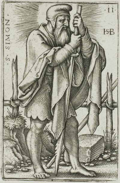 St. Simon, levy 11 julkaisusta Kahdestatoista apostolia tekijältä Hans Sebald Beham