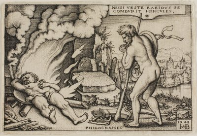 The Death of Hercules, teoksesta The Labors of Hercules tekijältä Hans Sebald Beham