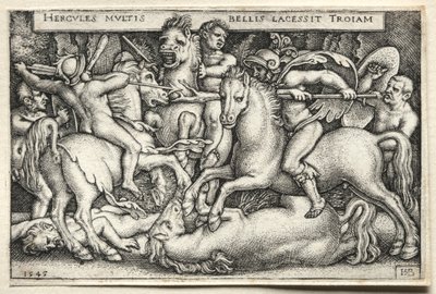 Herculesin työt: Herkules valloittaa Troijan, 1545. tekijältä Hans Sebald Beham