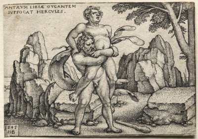 Herkules murskaa Antaeuksen tekijältä Hans Sebald Beham