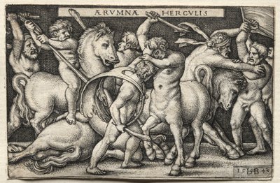 Hercules voittaa kentaurit tekijältä Hans Sebald Beham
