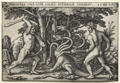 Herculesin työt: Herkules tappaa Lernean Hydran tekijältä Hans Sebald Beham