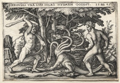 Herculesin työt: Herkules tappaa Lernean Hydran tekijältä Hans Sebald Beham
