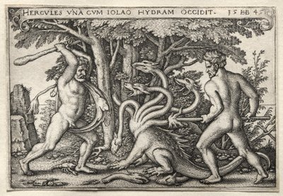 Herculesin työt: Herkules tappaa Lernean Hydran tekijältä Hans Sebald Beham