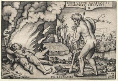 Hercules pyroksellaan, 1548. tekijältä Hans Sebald Beham