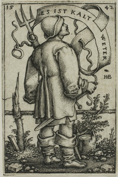 Sää-talonpoika "On kylmä sää" tekijältä Hans Sebald Beham