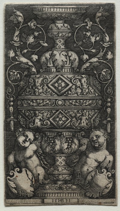 Lapsilla koristeltu maljakko, 1531. tekijältä Hans Sebald Beham