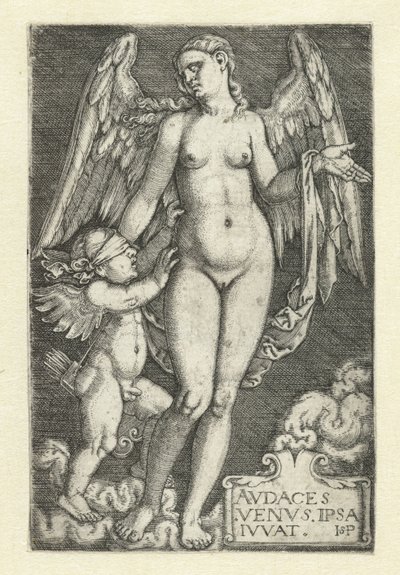 Venus ja Cupid Avdaces Venvs ipsa ivvat (otsikko objektissa) tekijältä Hans Sebald Beham