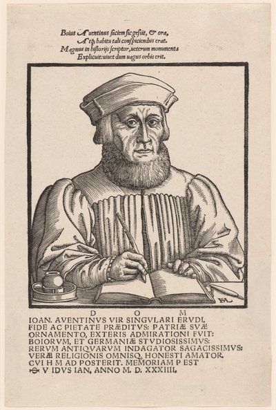 Johann Aventinus Johann Turmair, 1554. tekijältä Hans Sebald Lautensack