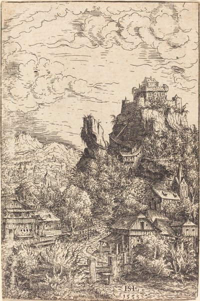 Maisema ja linna, 1553. tekijältä Hans Sebald Lautensack