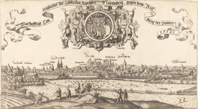 Näkymä Nürnbergiin idästä [keskiosa], 1552. tekijältä Hans Sebald Lautensack