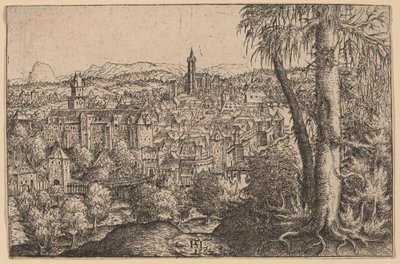 Näkymä Steyristä Ennsissä, 1554. tekijältä Hans Sebald Lautensack