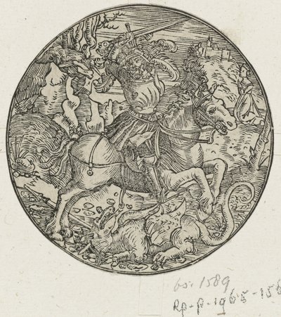 H. Joris tappaa lohikäärmeen tekijältä Hans Springinklee (manner of)