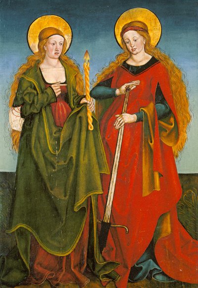 Pyhät Genoveva ja Lucia - Inzigkofenin alttari tekijältä Hans und Jakob Strüb