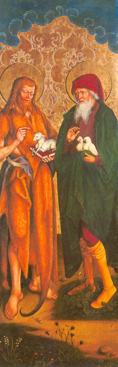 Saksa: Johannes der Täufer und Joachim Johannes Kastaja ja Joachim - Inzigkofenin alttari tekijältä Hans und Jakob Strüb