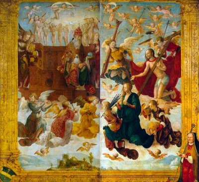 Kristus ja Maria Isän Jumalan edessä”, 1500-luvun alku. tekijältä Hans Suess Kulmbach von