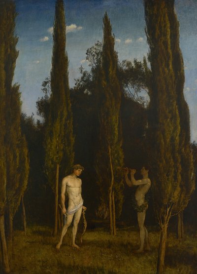 Apollo ja Marsyas, tekijältä Hans Thoma