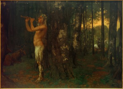 Hämärä metsässä tekijältä Hans Thoma