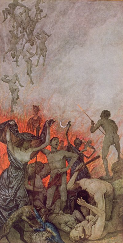 Helvetti, kuvitus "Festkalenderista", julkaistu Leipzigissä n. 1910 tekijältä Hans Thoma