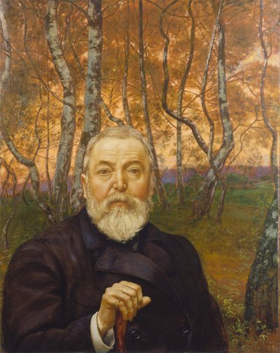 Omakuva koivulehdossa tekijältä Hans Thoma
