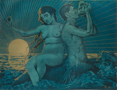 Triton ja Nereide, 1895 tekijältä Hans Thoma