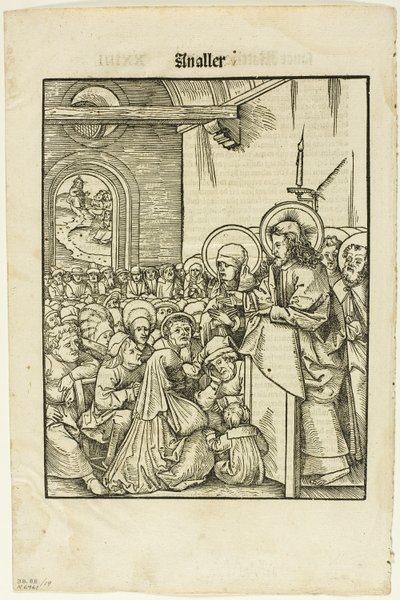 Kristus saarnaa, teoksesta Leben Jesu Christi, levy 19 teoksesta Puupiirroksia XVI vuosisadan kirjoista. tekijältä Hans Wechtlin I