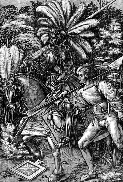 "Knight and Squire", 1500-luvun alku, 1929 tekijältä Hans Wechtlin the Elder