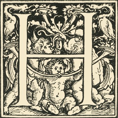 H - Hans Weiditzin aakkoset, c1520-1521, 1908. tekijältä Hans Weiditz