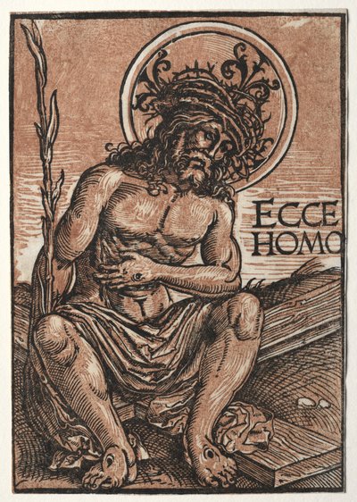 Surujen mies istuu ristillä, n. 1522. tekijältä Hans Weiditz