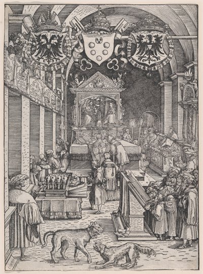 Maximilian I kuulomessu, n. 1515. tekijältä Hans Weiditz