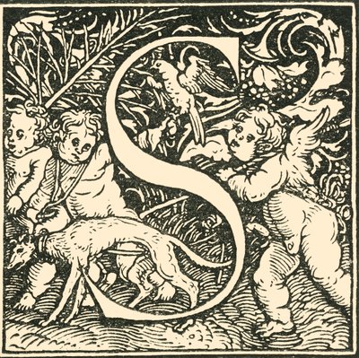 S - Hans Weiditzin aakkoset, c1520-1521, 1908. tekijältä Hans Weiditz